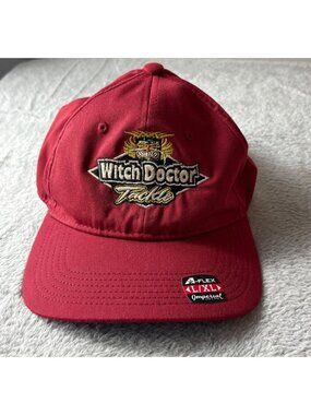 Witch Doctor Tackle Hat New Imperial Sports 58CM A FLex Red Maroon Embroidered